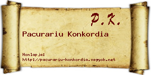 Pacurariu Konkordia névjegykártya
